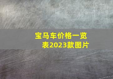 宝马车价格一览表2023款图片