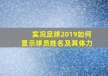 实况足球2019如何显示球员姓名及其体力