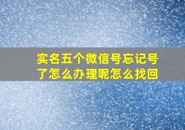 实名五个微信号忘记号了怎么办理呢怎么找回