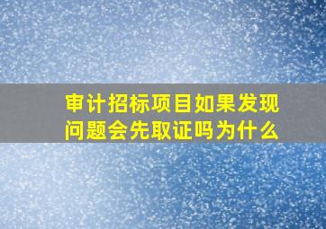 审计招标项目如果发现问题会先取证吗为什么