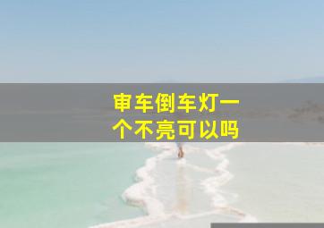 审车倒车灯一个不亮可以吗