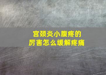 宫颈炎小腹疼的厉害怎么缓解疼痛