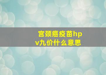 宫颈癌疫苗hpv九价什么意思