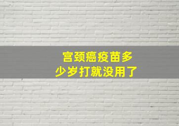 宫颈癌疫苗多少岁打就没用了