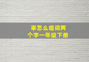 宰怎么组词两个字一年级下册