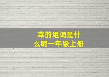 宰的组词是什么呢一年级上册