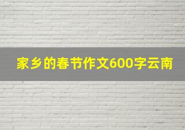 家乡的春节作文600字云南