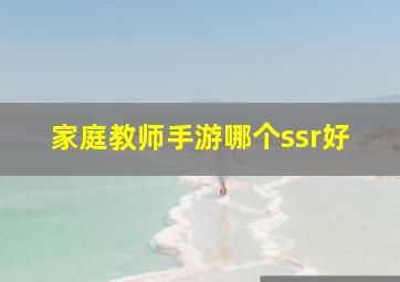 家庭教师手游哪个ssr好