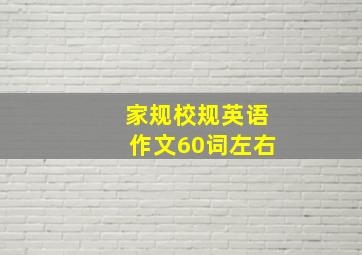 家规校规英语作文60词左右