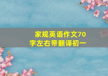 家规英语作文70字左右带翻译初一