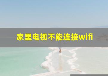 家里电视不能连接wifi