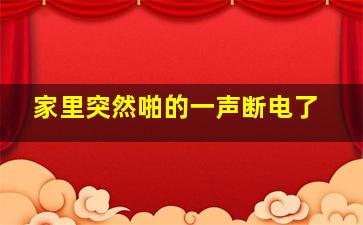 家里突然啪的一声断电了