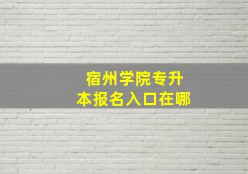 宿州学院专升本报名入口在哪