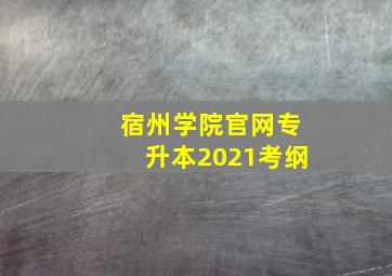 宿州学院官网专升本2021考纲