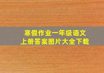 寒假作业一年级语文上册答案图片大全下载