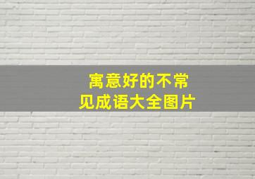 寓意好的不常见成语大全图片