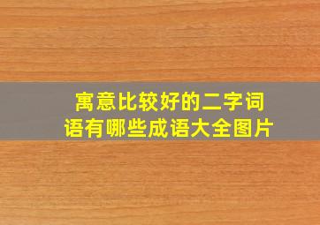 寓意比较好的二字词语有哪些成语大全图片