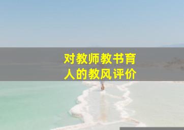 对教师教书育人的教风评价