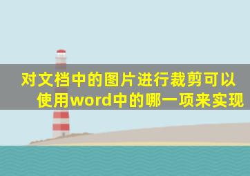 对文档中的图片进行裁剪可以使用word中的哪一项来实现