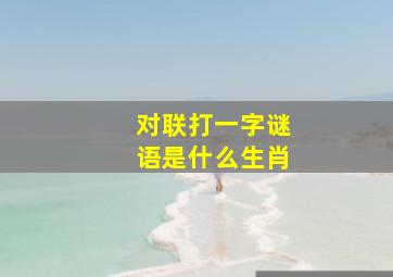 对联打一字谜语是什么生肖