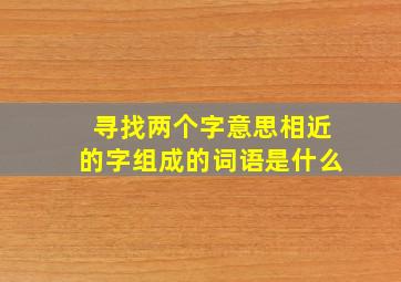 寻找两个字意思相近的字组成的词语是什么