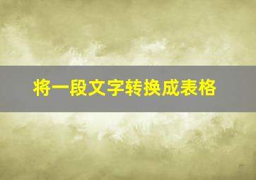 将一段文字转换成表格