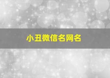 小丑微信名网名