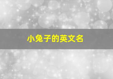 小兔子的英文名