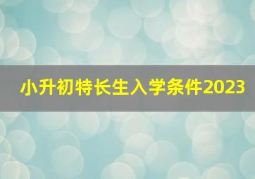 小升初特长生入学条件2023