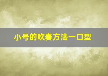 小号的吹奏方法一口型