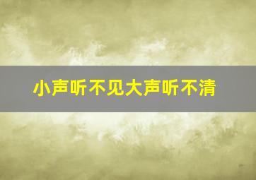 小声听不见大声听不清