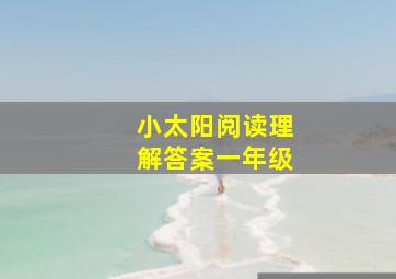 小太阳阅读理解答案一年级