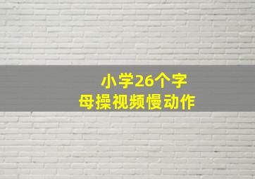 小学26个字母操视频慢动作