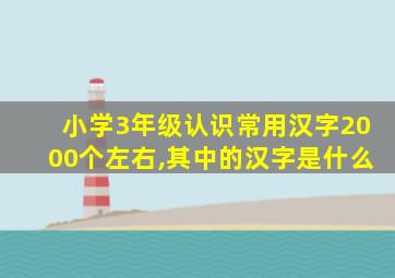 小学3年级认识常用汉字2000个左右,其中的汉字是什么