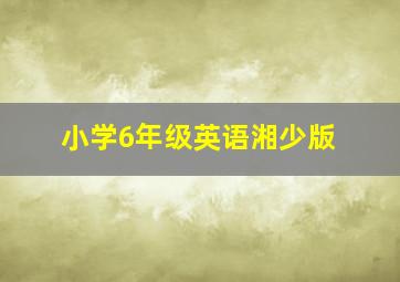 小学6年级英语湘少版