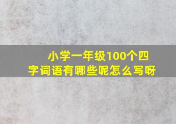 小学一年级100个四字词语有哪些呢怎么写呀