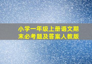 小学一年级上册语文期末必考题及答案人教版