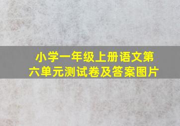 小学一年级上册语文第六单元测试卷及答案图片