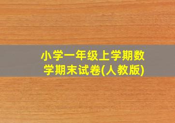 小学一年级上学期数学期末试卷(人教版)