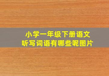 小学一年级下册语文听写词语有哪些呢图片