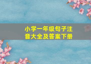 小学一年级句子注音大全及答案下册