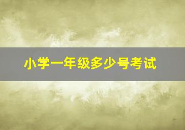 小学一年级多少号考试