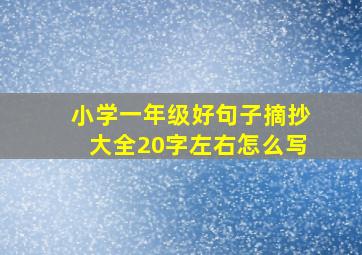 小学一年级好句子摘抄大全20字左右怎么写