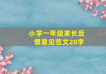 小学一年级家长反馈意见范文20字