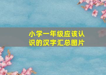 小学一年级应该认识的汉字汇总图片