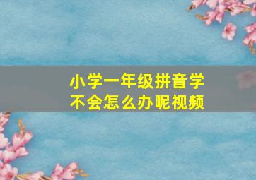 小学一年级拼音学不会怎么办呢视频