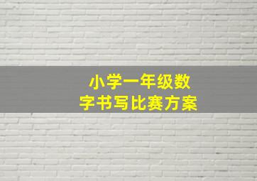 小学一年级数字书写比赛方案