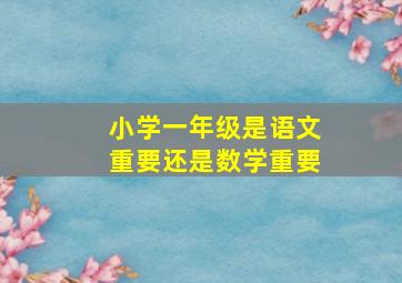 小学一年级是语文重要还是数学重要