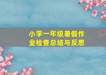 小学一年级暑假作业检查总结与反思