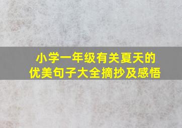 小学一年级有关夏天的优美句子大全摘抄及感悟